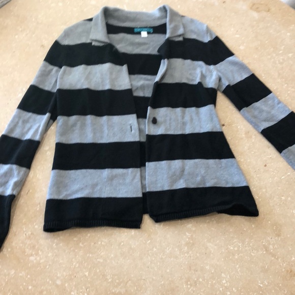 Pim + Larkin Sweaters - Black and grey collared cardigan